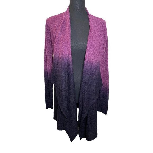 Barefoot Dreams cozy chic lite purple‎ ombré cardigan sweater S/M - Picture 3 of 11